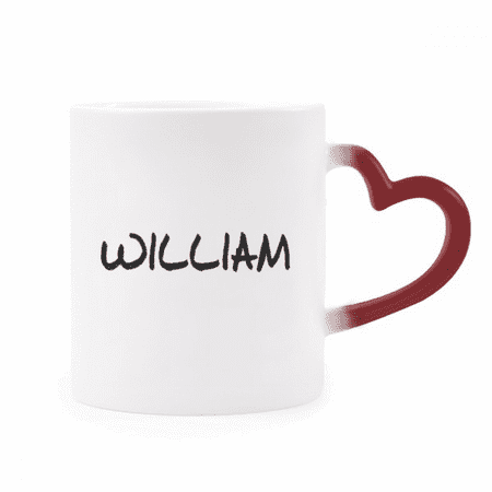

Special Handwriting English Name WILLIAM Heat Sensitive Mug Red Color Changing Stoneware Cup