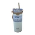 thumbnail image 1 of Botella de agua portátil con taza de aislamiento de café con asa de cuerda (710ML blanco), 1 of 6