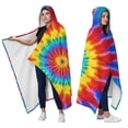 thumbnail image 2 of Wearable Blanket,Colorful Rainbow Tie Dye Spiral Pattern Hooded Wearable Flannel Blanket for Adults & Teens,Winter Poncho Shawl Wrap Cape Cozy Anti-Pill,60"x80", 2 of 5