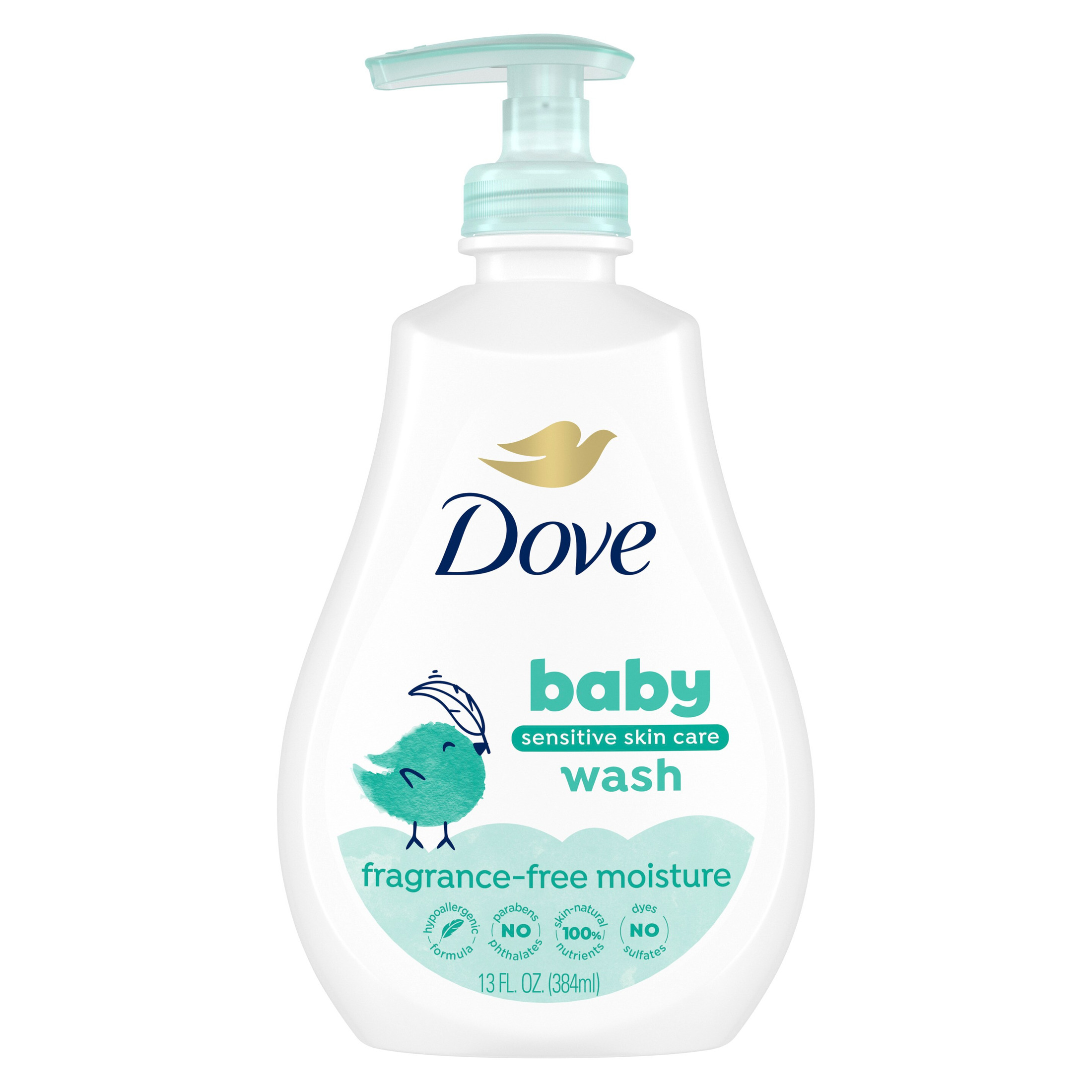 Baby Dove Sensitive Skin Fragrance-Free Baby Wash, 13 oz