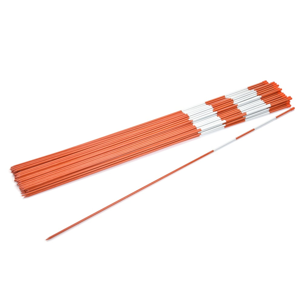 Pack of 100 Pathway Sticks 48 inches 1/4 inch for Visibility when Plowing Road 