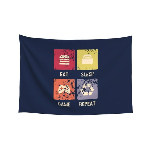 Game Slogan Blue Tapestry, Wall Tapestry Decor Home Decor Bedroom Living Room Dorm Tapestry Room Wall Hanging, 60"x40"