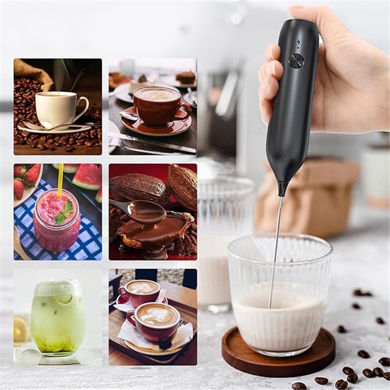 Yl-YANG Rechargeable Milk Frother, USB-C Milk Frother Handheld, Blender, Matcha Whisk, Hand Blender, Milk Frother Rechargeable for Matcha, Latte, Bulletproof Coffee, Cappuccino