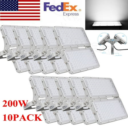 10X 200W LED Flood Light Cool White Module Spotlight Bright Stadium Outdoor Lamp
