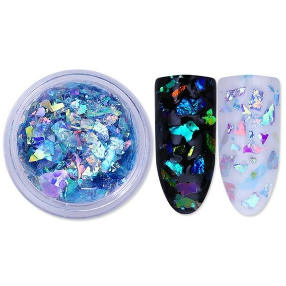 UDIYO Nail Giltter Sequines Fluorescent Glass Paper Dust Powder Nail Art DIY Decor