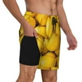thumbnail image 3 of Gaeub Ripe Yellow Lemon Mens Swim Trunks Stretch Beach Shorts Quick Dry for Men Swim Shorts Swimwear with Pockets- 3X-Large, 3 of 9