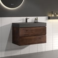 thumbnail image 2 of CITTANEO 30 Inch Floating Bathroom Vanity with Black Sink, Modern Bathroom Cabinet in Walnut, 2 of 6