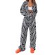 thumbnail image 1 of Sunloudy - Traje de 2 uds para mujer, estampado de rayas diagonales, manga larga, camisa con cuello vuelto de un solo pecho + pantalones largos con cintura elástica Sunloudy  moda, 1 of 8