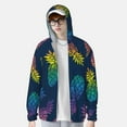 thumbnail image 3 of Picia Abstract Bright Pineapple Fruit Retro Women's Men's UPF 50+ Sun Protection Hoodie Shirt Long Sleeve SPF Fishing Outdoor UV Hiking Lightweight Shirts-3X-Large, 3 of 9