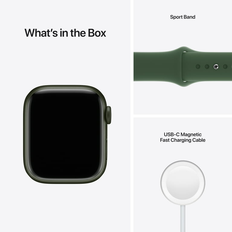 Apple Watch Series 7 GPS, 41mm Green Aluminum Case with Clover