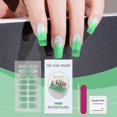 thumbnail image 2 of Soft Gel Nail Sticker Set (shiny Green) Semi-baked Nail Paper, Fresh And Shiny Minimalist Style Soft Nail Stickers, 2 of 5