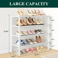 thumbnail image 3 of decorUhome 4 Tier Bamboo Shoe Rack , Shoe Shelf for Closet, Shoe Storage Organizer for Entryway, White, 26.7" x 11" x 26", 3 of 9