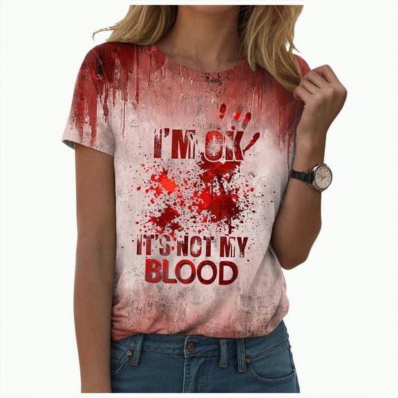 HCNTES Skeleton Shirt Women Halloween Skeleton T-Shirt Skull Graphic Tees Casual Fall Short Sleeve Funny Casual Athletic Tops(S,A80-Brown)