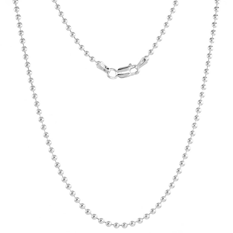 Black Rhodium Bead Pallini Ball Chain Necklace Black Rhodium Bead Pallini Ball Chain Necklace