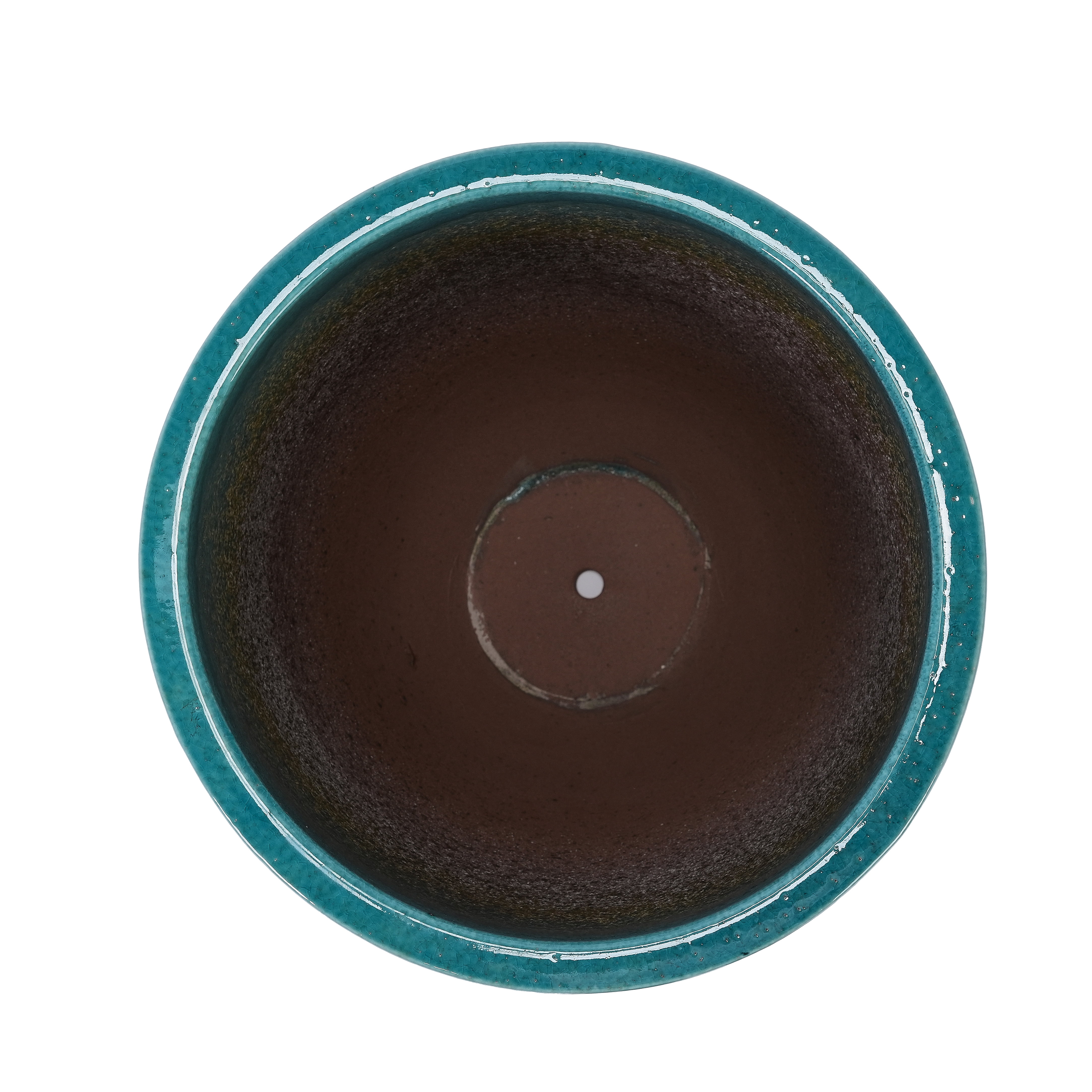 MAYEERTY 1 Pack Ceramic Planter Pot, Planter for Indoor Outdoor Patio, Garden, Cyan