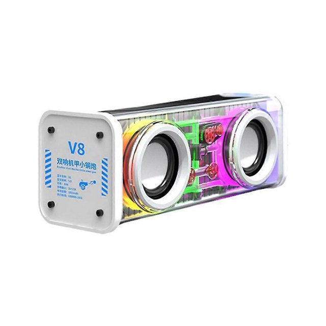 V8 Transparent Bluetooth Speakers Rgb Light Wireless Outdoor Sports Bluetooth Audio Tws Subwoofer S