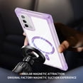 thumbnail image 2 of Four Corners Air Cushion Anti Drop Cell Phone Case for Samsung Galaxy Note 20 Translucent Magnetic[Compatible With Magsafe] Air Cushion Frame Protective Phone Case for Samsung Note 20, Purple, 2 of 8