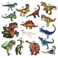 thumbnail image 2 of Un juego de 15 pegatinas de tela de dinosaurio, parches de colores, calcomanías de ropa de animales de dibujos animados, parches decorativos, 2 of 4