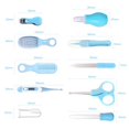 thumbnail image 3 of Baby Health Care Kit Portable Newborn Infant Nursery Set Kids Grooming Kit Baby Nail Clipper Brush Comb Cleaning Sets (Blue), 3 of 5