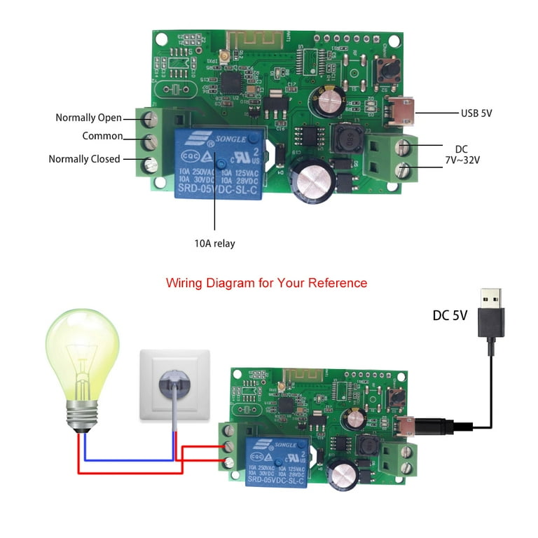 eWeLink DC5V 12V 24V 32V Wifi Switch Wireless Relay Module Smart Home Automation Modules Phone APP Remote Control Timer Switch Compatible with Home