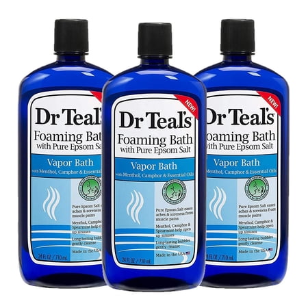 Dr Teal s Foaming Bath 3-Pack (102 fl oz Total) Cool Vapor with Menthol  Camphor  and Spearmint