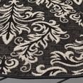 thumbnail image 3 of Safavieh Courtyard Anna Damask Indoor/Outdoor Area Rug, Black/Creme, 5'3" x 5'3" Round, 3 of 9