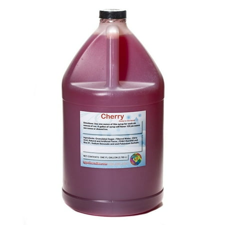 Cherry Sno Cone Syrup - Cherry Ready to Use Shaved Ice or Sno Cone Syrup Gallon