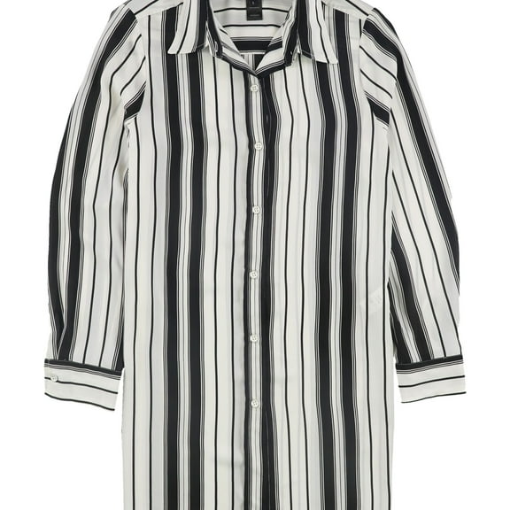 Karen Kane Womens Striped Tunic Blouse, Black, Medium