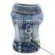 thumbnail image 1 of Clearance!Chaqueta vaquera para perro,abrigo vaquero para niña pequeña,mediana,niño,ropa para cachorros,chaleco cómodo con solapa con anilla en D para correa, 1 of 2