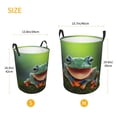 thumbnail image 3 of Zufioo Tree Frog Print Round Dirty Clothes Basket, Waterproof Standing Dirty Clothes Bag, Suitable for Home, Bathroom, Car Trunk-Small, 3 of 6
