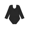 thumbnail image 4 of Miaeowve Kids Girls Ballet Dance Leotard Fleece-Lined Bodysuit Jumpsuit Gymnastic Yoga Workout Sports Black 160, 4 of 7