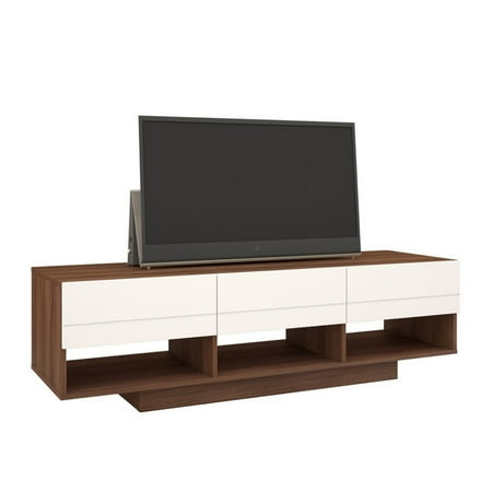 60 Inch Walnut - Nexera Sequence 60 inch TV Stand, Walnut and White