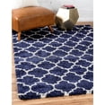 thumbnail image 2 of Unique Loom Rabat Shag Geometric Design Rug 5' x 8' Rectangle Navy Blue/Ivory, 2 of 2