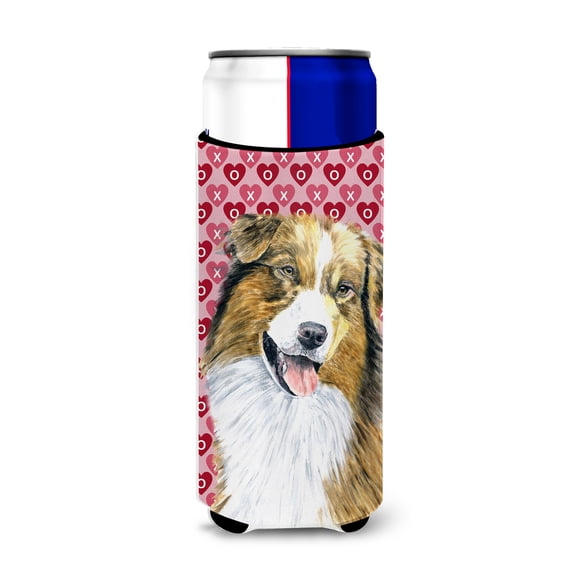 Australian Shepherd Hearts Love Valentines Day Ultra Hugger for slim cans