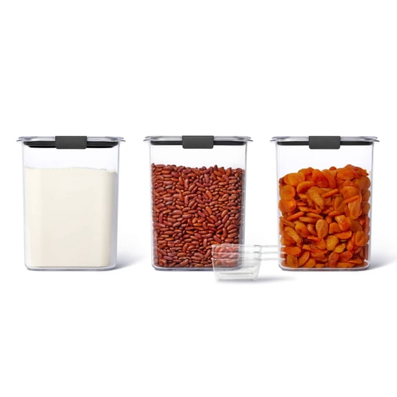 Rubbermaid Brilliance 16-Cup Pantry Food Storage Container, 3 Pack