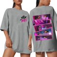 thumbnail image 1 of Pop cazadora para niña Demon Hunters Round-Neck Printed Anime Trio Poster T Shirt （Gray）, 1 of 4