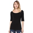 thumbnail image 1 of Día de San Patricio Camiseta Suave De Media Manga Con Cuello Redondo Entallado Para Mujer Negro S, 1 of 7