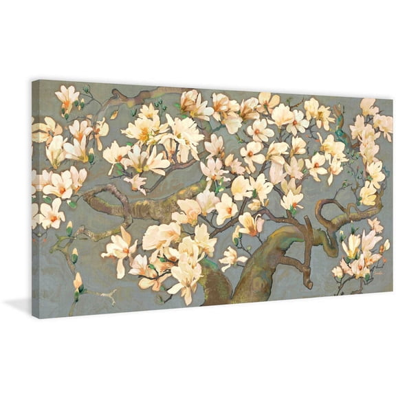 Marmont Hill "Magnolia Branches IV" by Evelia Painting Print on Wrapped Canvas