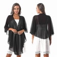 thumbnail image 2 of Graceful High-Low Hem Bolero with Chiffon Shawl for Evening Events, 2 of 5