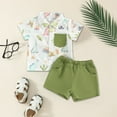 thumbnail image 2 of Gvdentm Boys Baby Clothes Boys Summer Outfits Cotton Short Sleeve T-Shirt & Shorts Set(Light Green,18-24 Months), 2 of 7