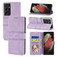 thumbnail image 2 of Wallet Case for Samsung Galaxy S21 Ultra, PU Leather Shoulder Strap Lanyard Crossbody Flip Cover with Card Slots Magnetic Kickstand Shockproof Case, Lightpurple, 2 of 7