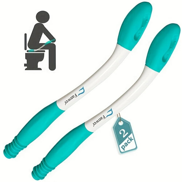 OUSITAID 2-Pack Toilet Wiping Aids with Ergonomic Handle & Comfortable Grip - 15.7” Long Easy-to-Use Bathroom Assist for Elderly Disabled Pregnant Women