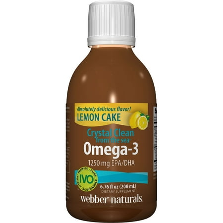 CRYSTAL CLEAN A partir de la mer Omega 3 1250 mg d'EPA / DHA, Gâteau au citron, 6,76 Oz