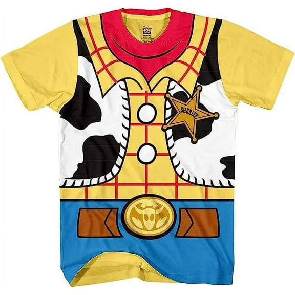 Toy Story Sheriff Woody Cowboy Costume Shirt for Kids, Large
