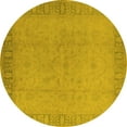 thumbnail image 1 of Ahgly Company Machine Washable Indoor Round Oriental Yellow Traditional Area Rugs, 7' Round, 1 of 4