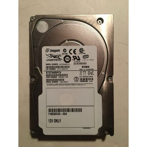 Seagate fc 73gb hdd 3.5 inch, 118032243-a04, fw 4a36, 9r6007-126, lot a-01-0303-5, singapore