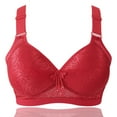 thumbnail image 4 of YWDJ Comfy Bras for Women Closure in Back Comfortable Bras No Wires Bras Adjustable Straps Full Coverage Push up Wrap Sleep Bras Padded Plus Size Comfort Bras Solid Comfy Bras Red 44BCD, 4 of 4