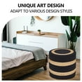 thumbnail image 4 of Tcbosik Handwoven Water Hyacinth Ottoman,18-Inch Round Pouf Footrest with 350lbs Capacity, Natural & Black, 4 of 7