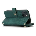 thumbnail image 4 of Crossbody Wallet Case for iPhone 14 with RFID Blocking Card Slot Holder, Magnetic Flip Folio Purse Case, PU Leather Zipper Handbag with Detachable Lanyard Strap Phone Case,Darkgreen, 4 of 6