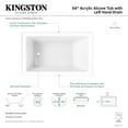 thumbnail image 5 of Aqua Eden VTAP5436L22 54-Inch Acrylic Rectangular 3-Wall Alcove Tub, Left Hand Drain in Glossy White, 5 of 8